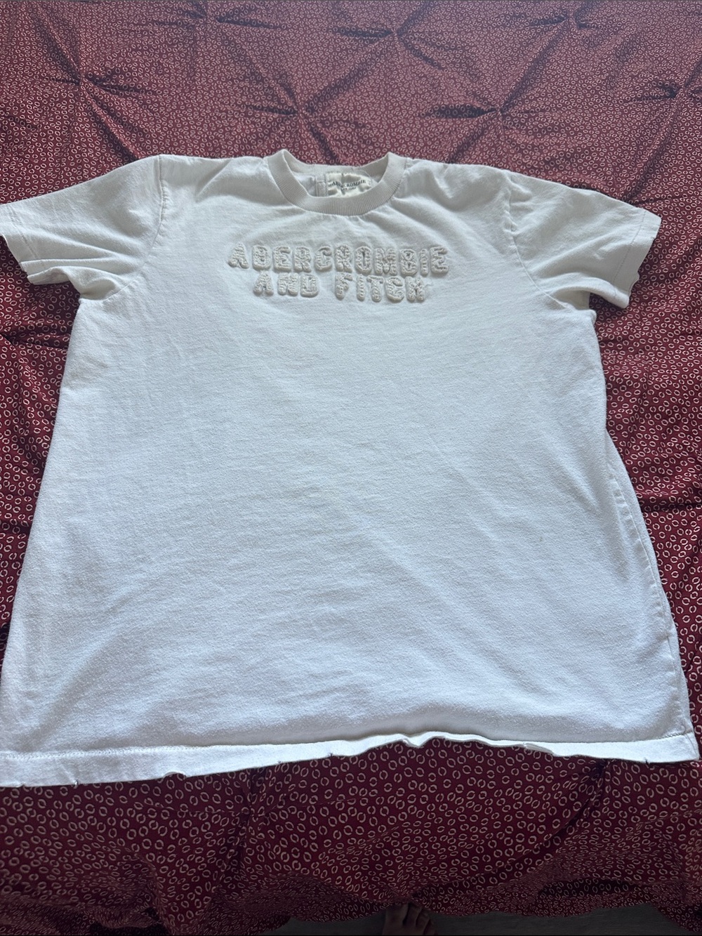 Abercrombie & Fitch cream colored Logo Tee